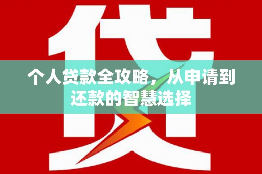 中山个人贷款全攻略，从申请到还款的智慧选择