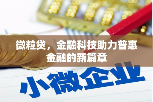 中山微粒贷，金融科技助力普惠金融的新篇章