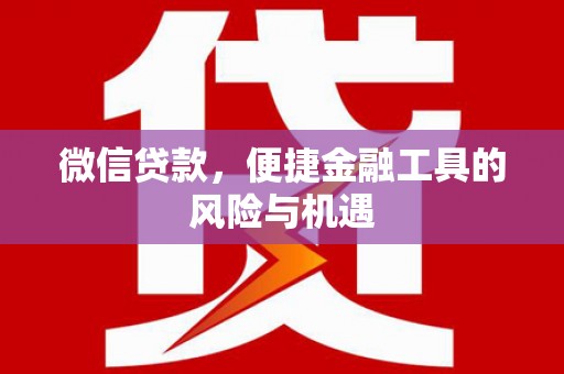 中山微信贷款，便捷金融工具的风险与机遇