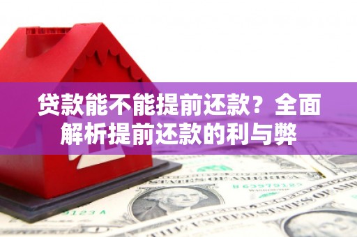 中山贷款能不能提前还款？全面解析提前还款的利与弊