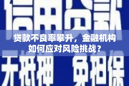 中山贷款不良率攀升，金融机构如何应对风险挑战？
