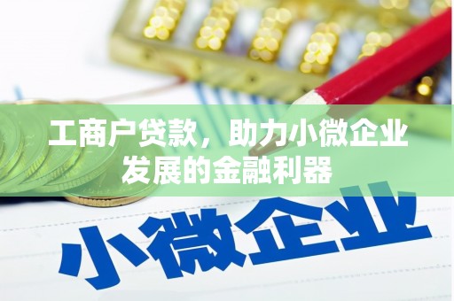 中山工商户贷款，助力小微企业发展的金融利器