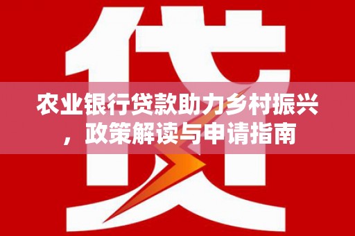中山农业银行贷款助力乡村振兴，政策解读与申请指南