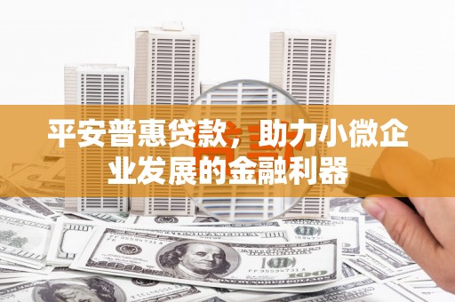 中山平安普惠贷款，助力小微企业发展的金融利器