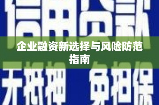 中山企业融资新选择与风险防范指南