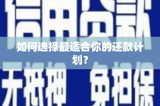 中山如何选择最适合你的还款计划？